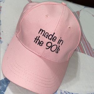 Pink made in the 90s baseball hat.